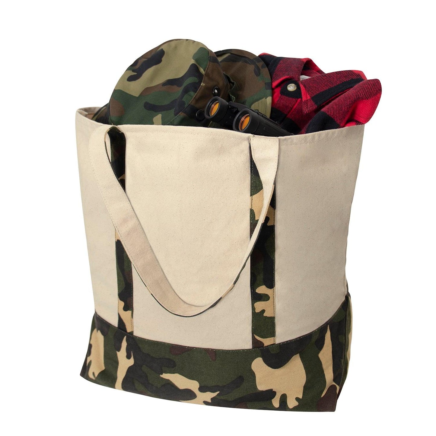 Large Camo Canvas Tote Bag