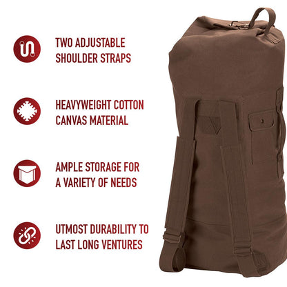 G.I. Style Canvas Double Strap Duffle Bag - Tactical Choice Plus