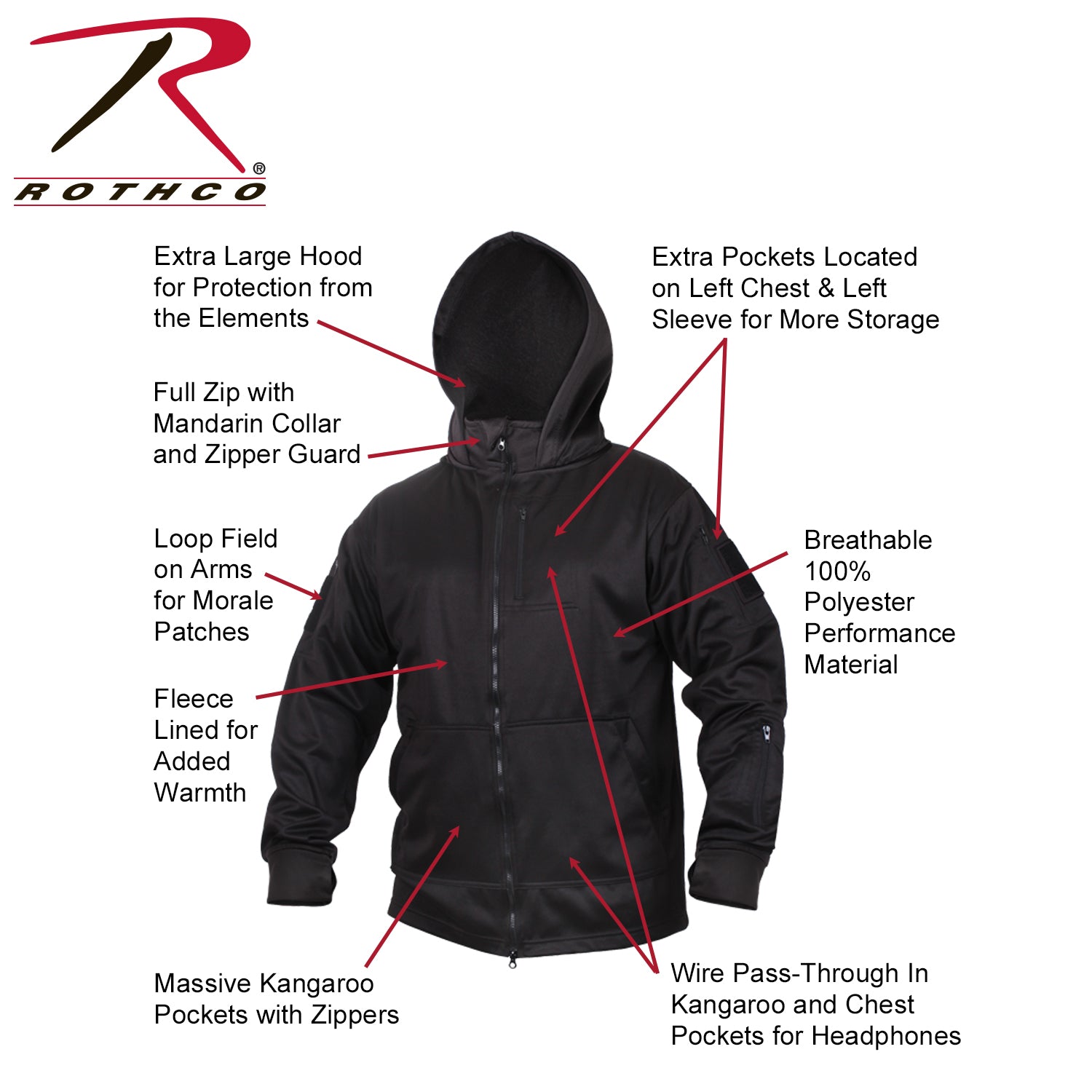 Rothco Tactical Zip Up Hoodie - Tactical Choice Plus