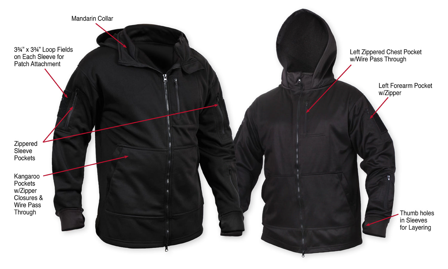 Rothco Tactical Zip Up Hoodie - Tactical Choice Plus