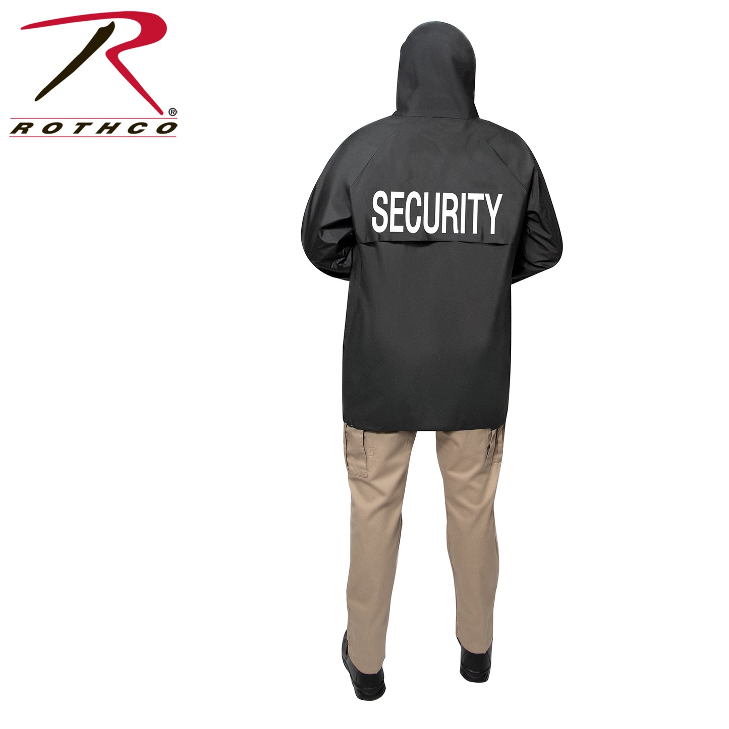 Security Nylon Rain Jacket - Black