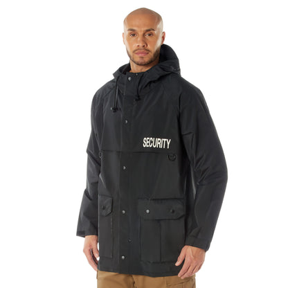 Security Nylon Rain Jacket - Black