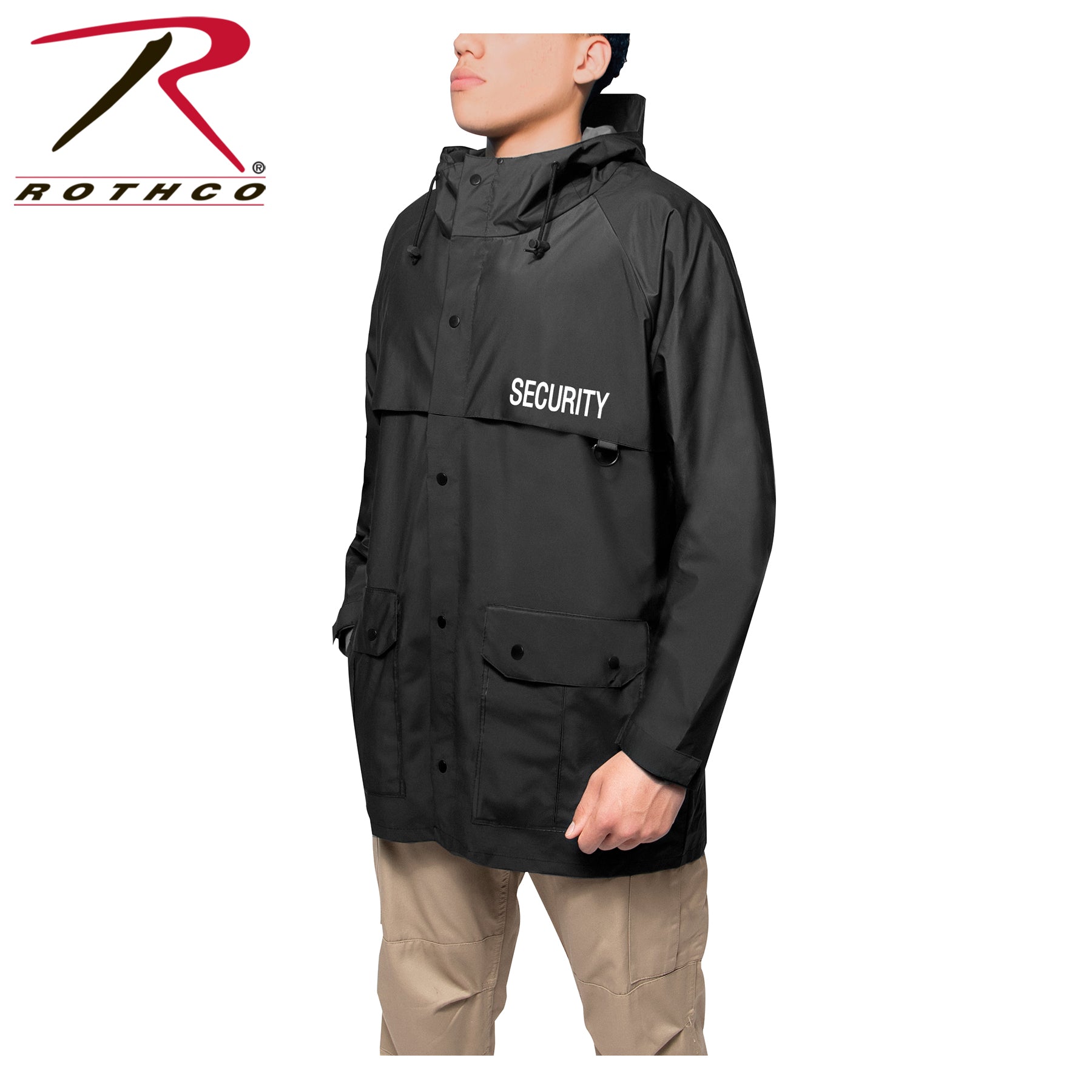 Rothco Security Nylon Rain Jacket - Black - Tactical Choice Plus