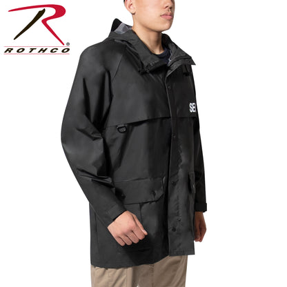 Security Nylon Rain Jacket - Black