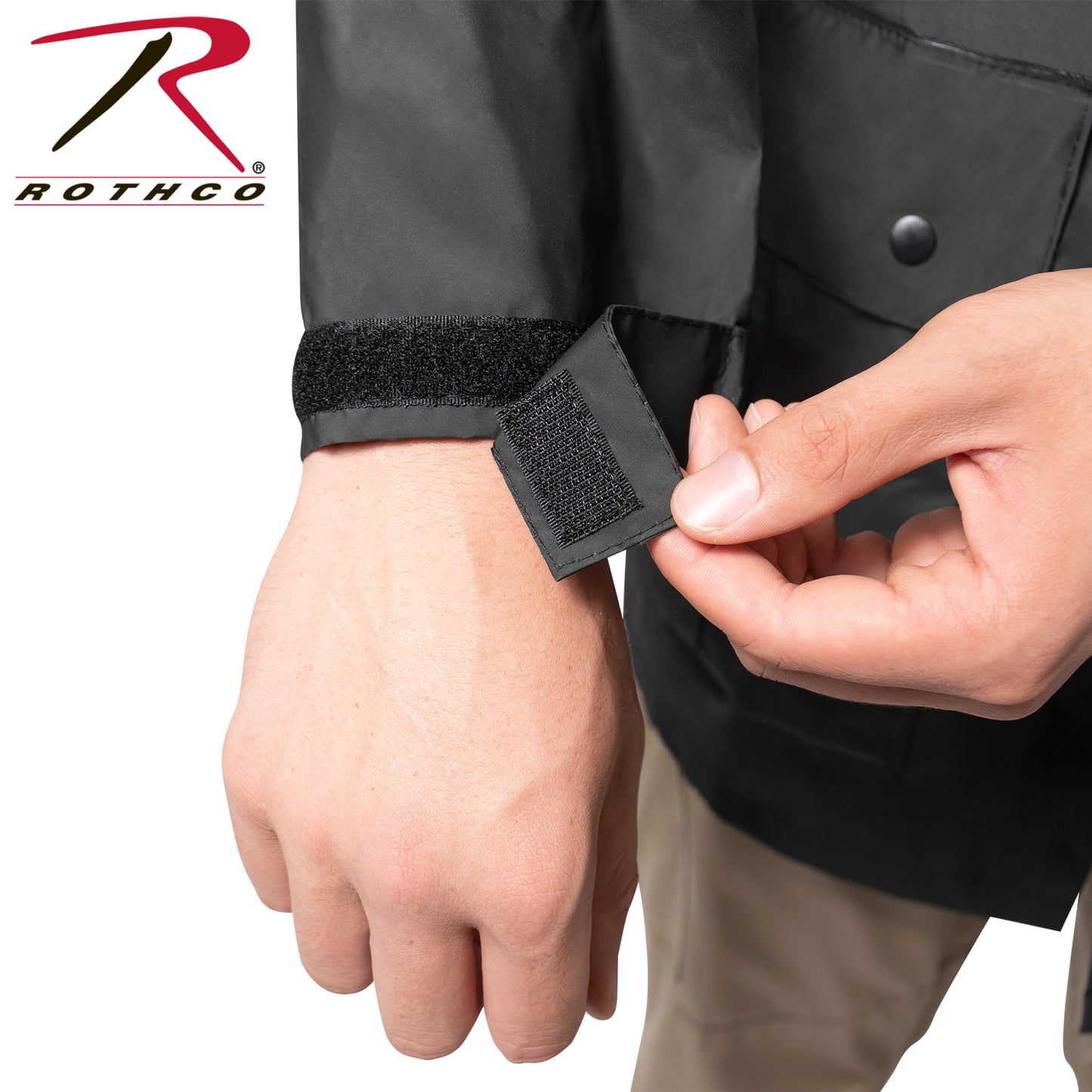 Security Nylon Rain Jacket - Black