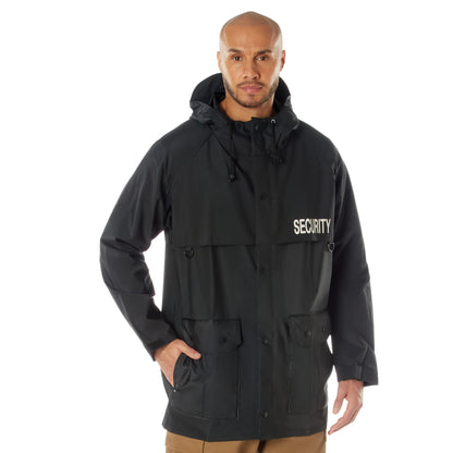 Security Nylon Rain Jacket - Black