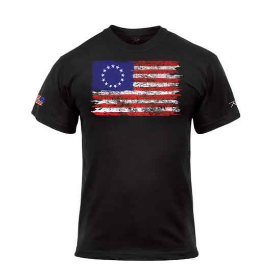 Rothco Colonial Betsy Ross Flag T-Shirt - Black - Tactical Choice Plus