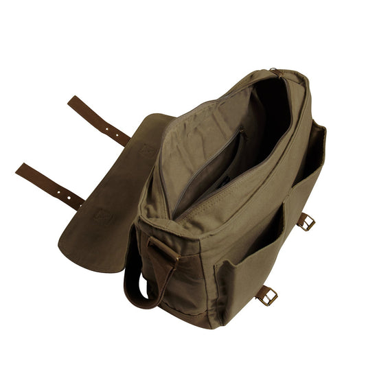 Deluxe Vintage Canvas Messenger Bag - Olive Drab - Tactical Choice Plus