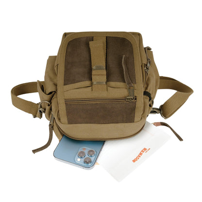 Vintage Canvas & Leather Travel Shoulder Bag - Tactical Choice Plus