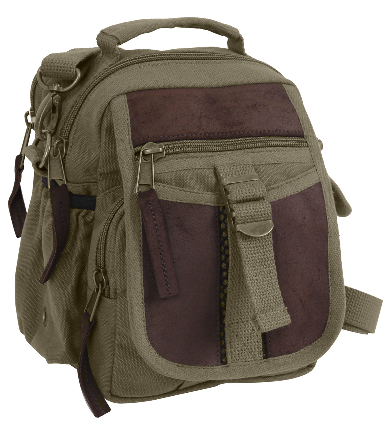 Vintage Canvas & Leather Travel Shoulder Bag - Tactical Choice Plus
