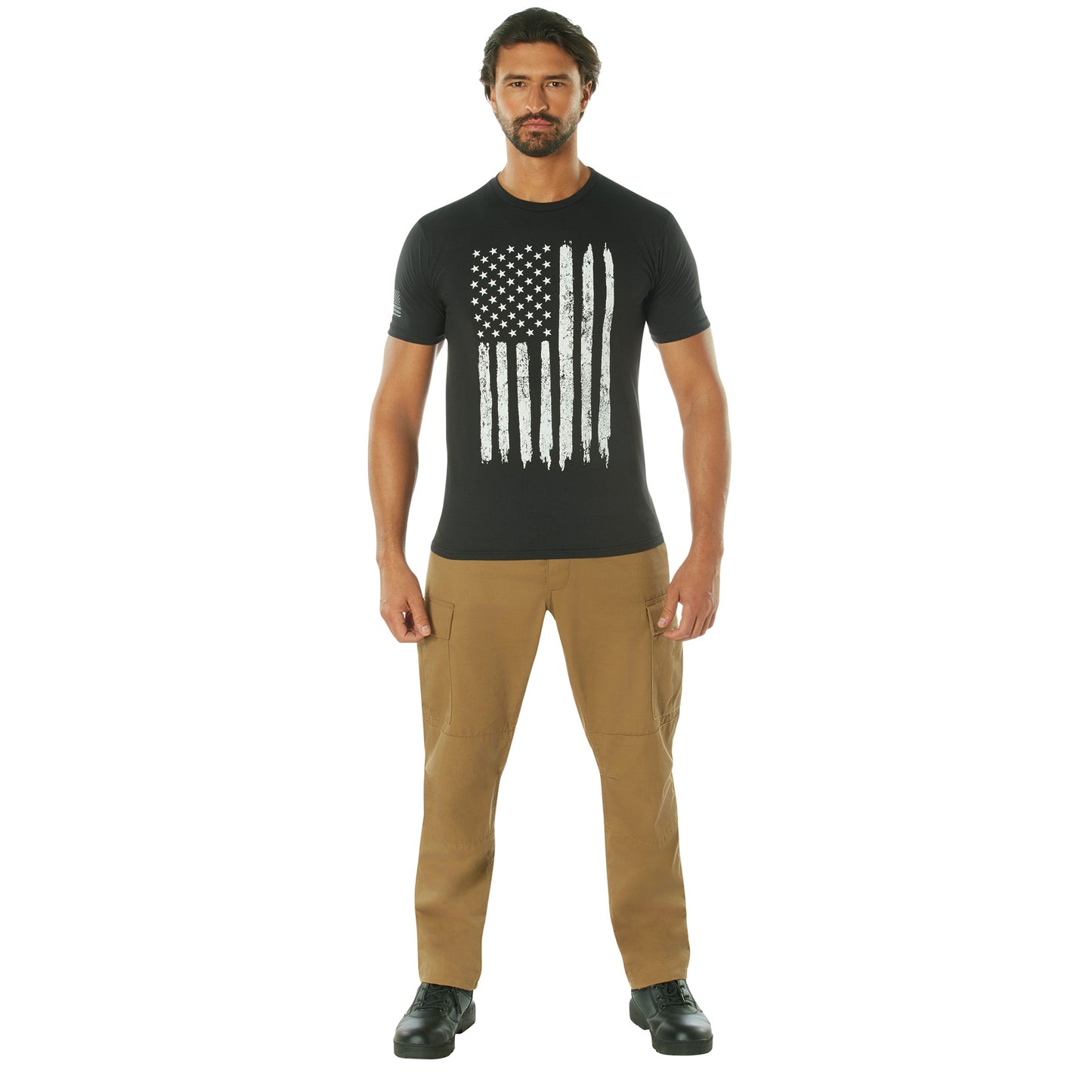 Distressed US Flag Athletic Fit T-Shirt