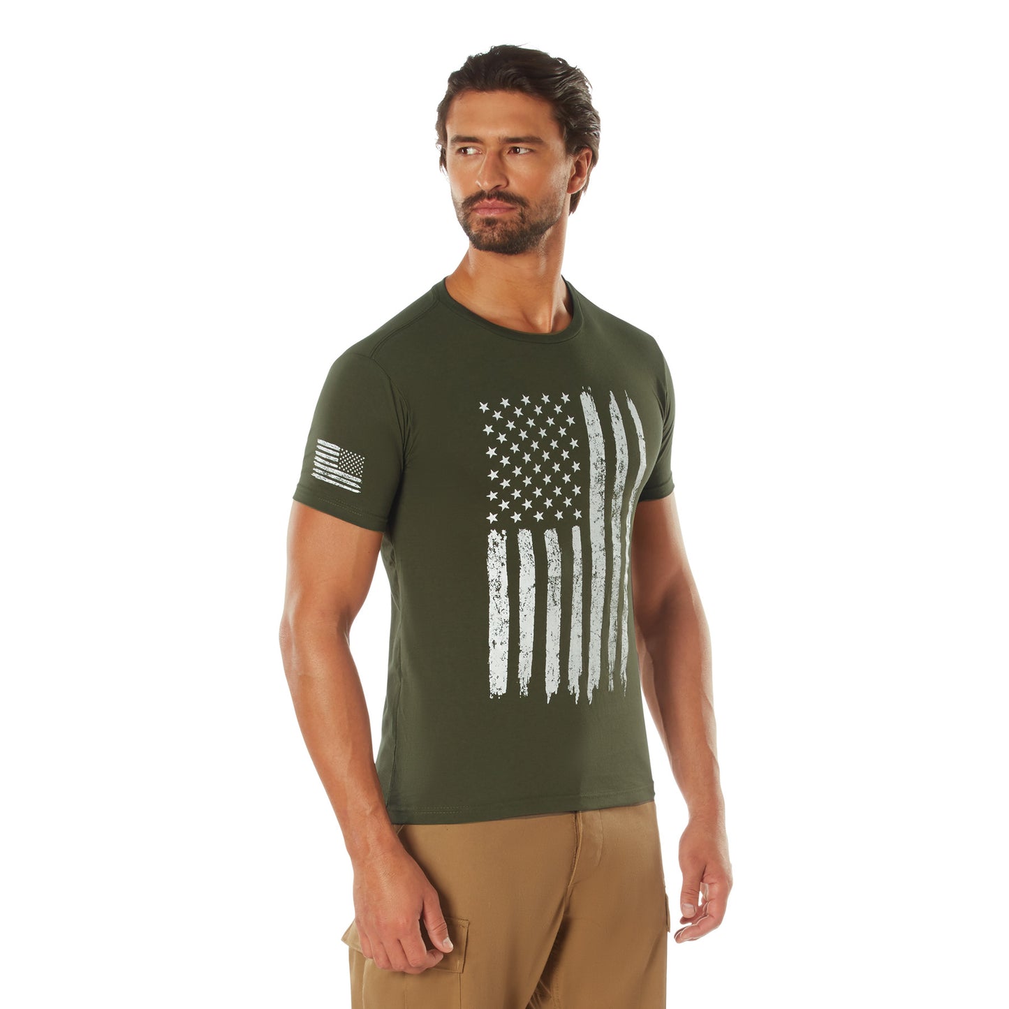 Distressed US Flag Athletic Fit T-Shirt
