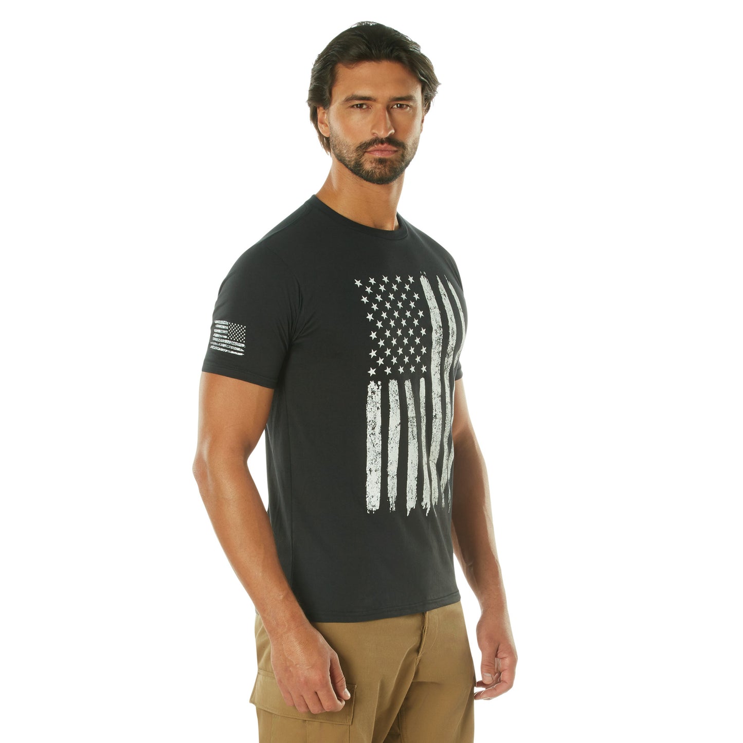 Distressed US Flag Athletic Fit T-Shirt