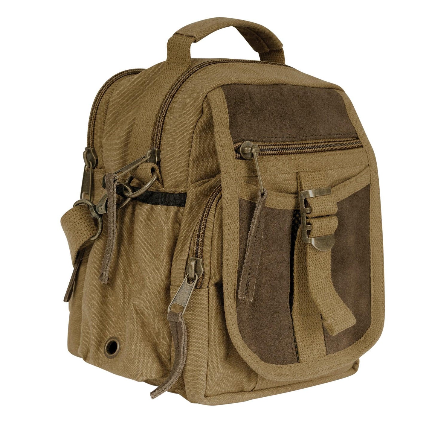 Vintage Canvas & Leather Travel Shoulder Bag - Tactical Choice Plus