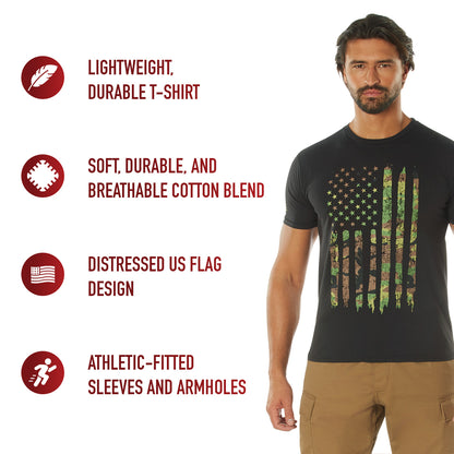 Distressed US Flag Athletic Fit T-Shirt