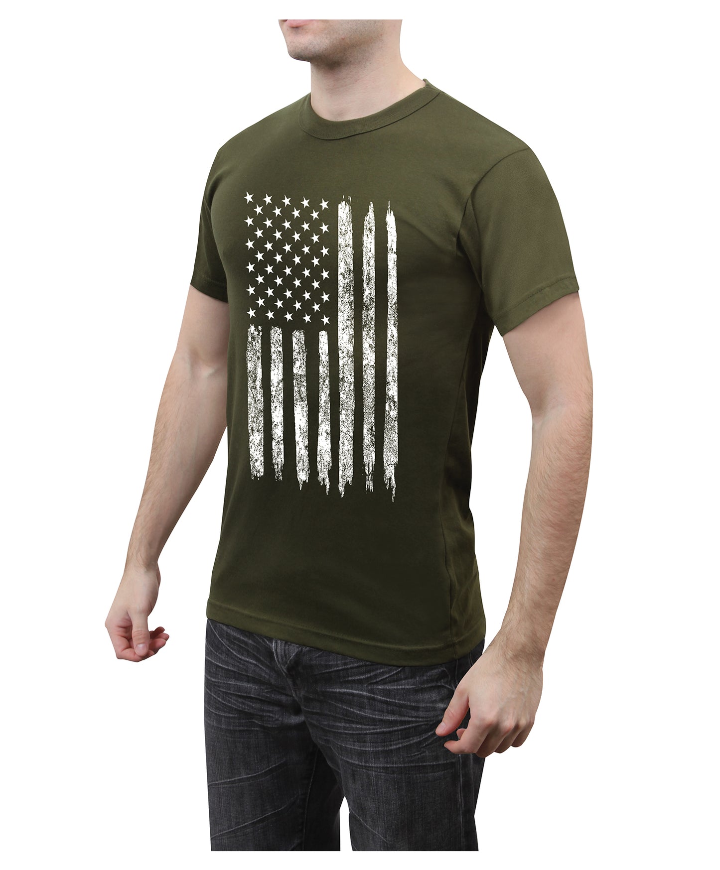 Distressed US Flag Athletic Fit T-Shirt