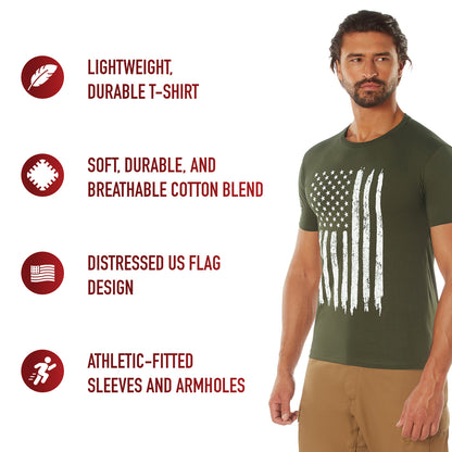 Distressed US Flag Athletic Fit T-Shirt