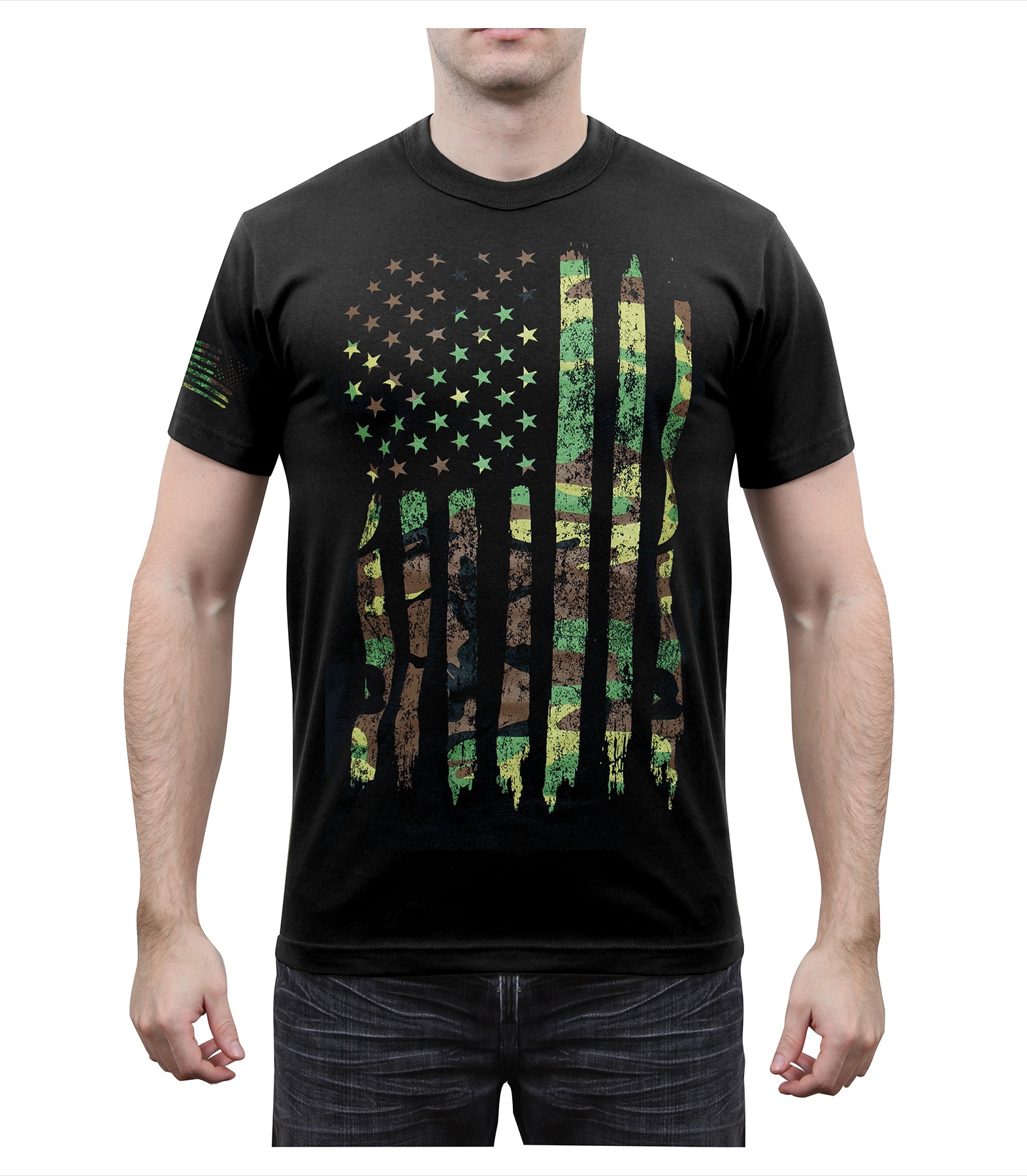 Rothco Distressed US Flag Athletic Fit T-Shirt - Tactical Choice Plus