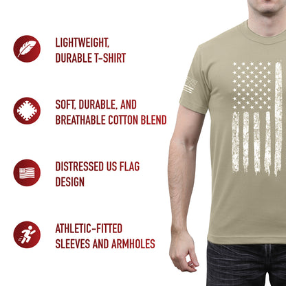 Distressed US Flag Athletic Fit T-Shirt