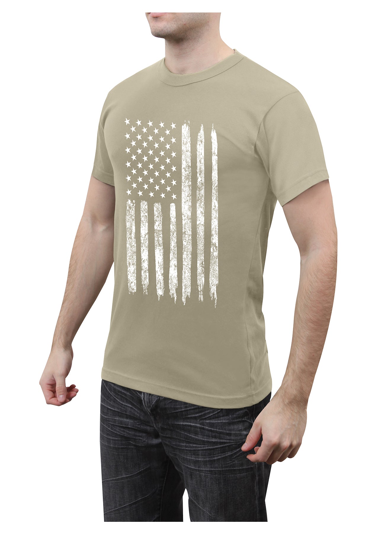Distressed US Flag Athletic Fit T-Shirt