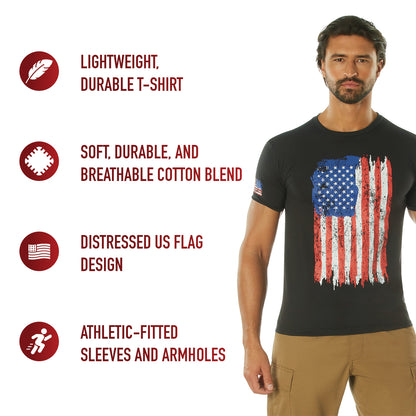 Distressed US Flag Athletic Fit T-Shirt