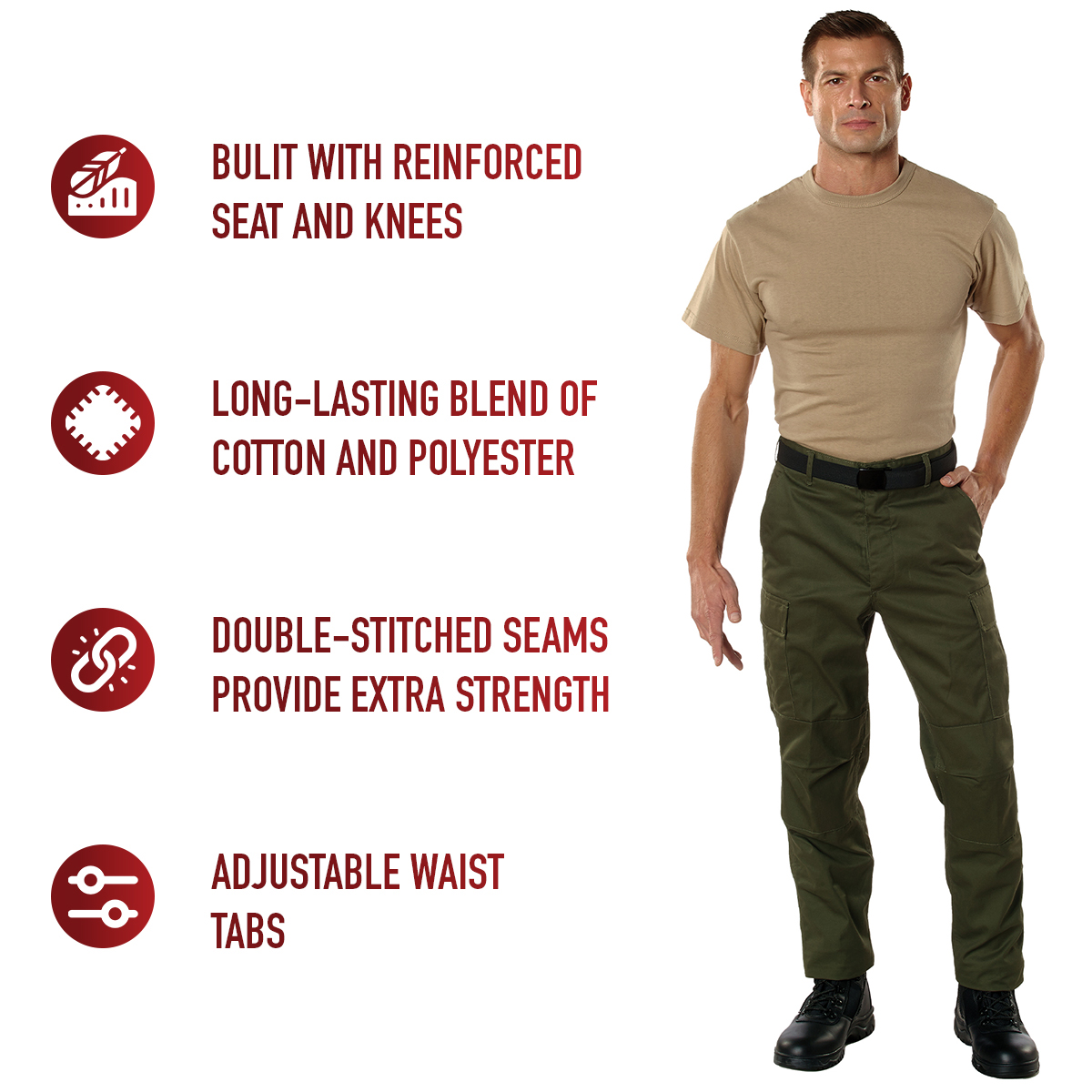 Relaxed Fit Zipper Fly BDU Pants