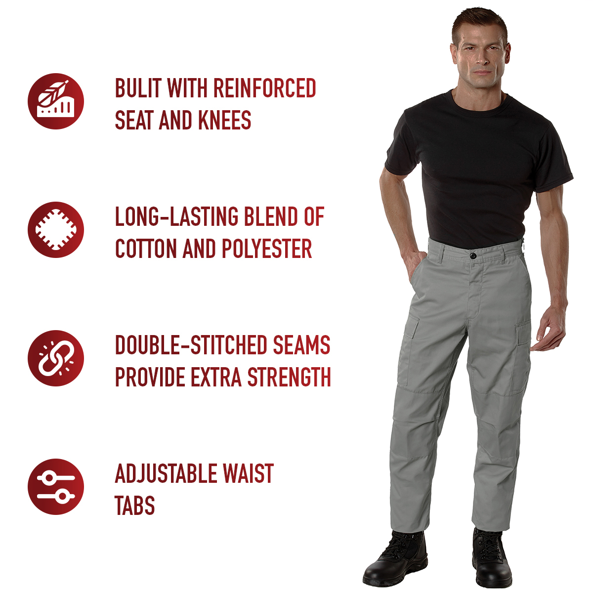 Relaxed Fit Zipper Fly BDU Pants