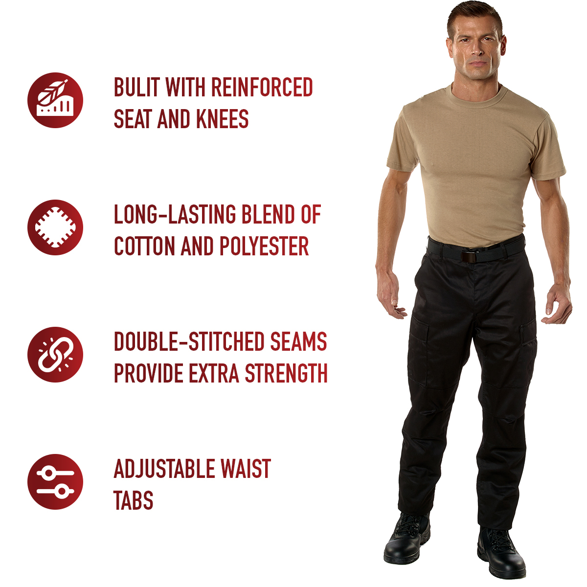 Relaxed Fit Zipper Fly BDU Pants