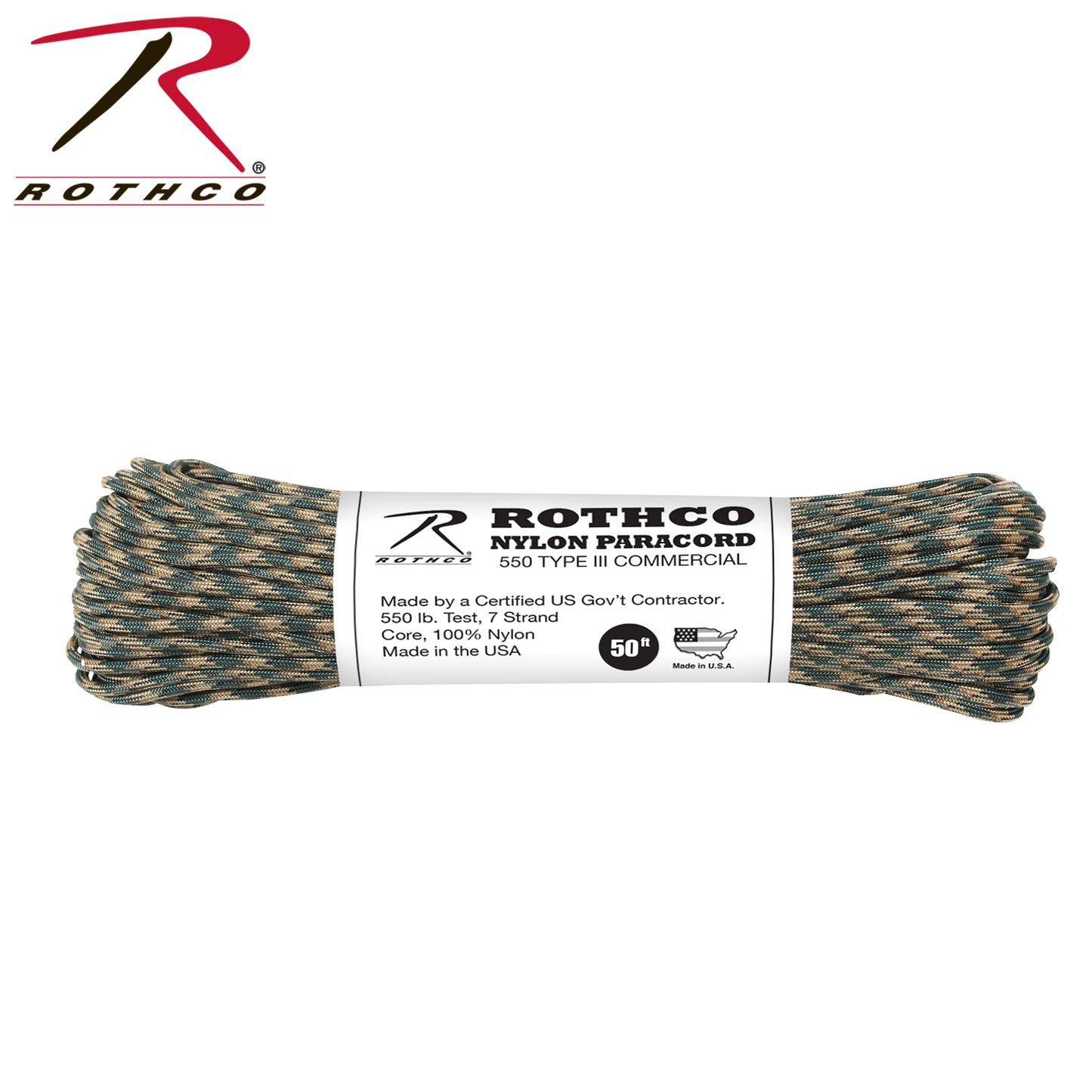 550lb Type III Nylon Camo Paracord
