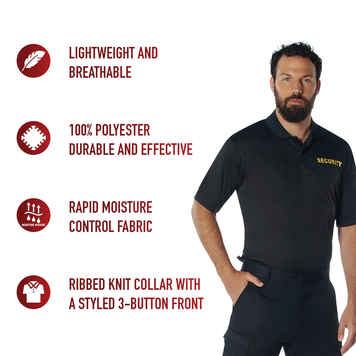 Moisture Wicking Security Polo Shirt