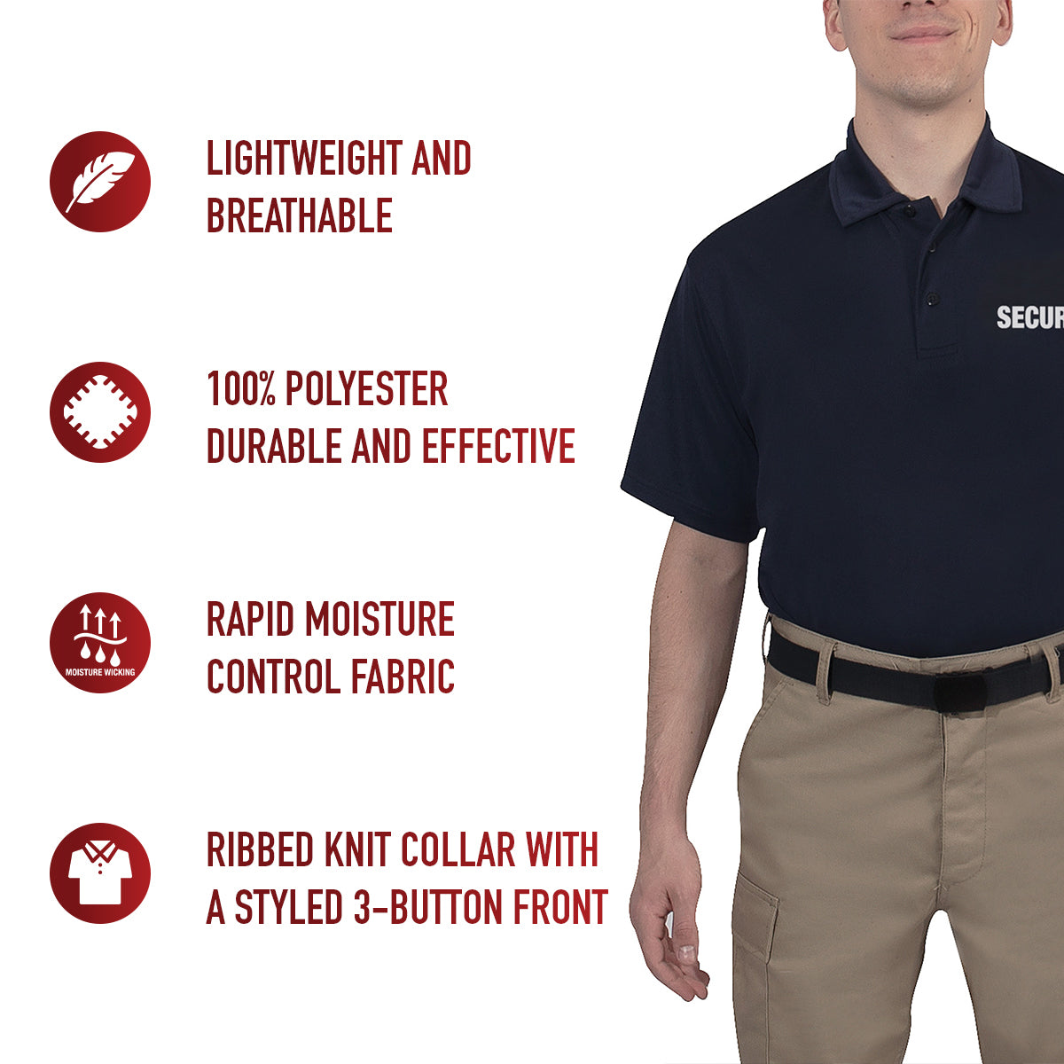 Moisture Wicking Security Polo Shirt