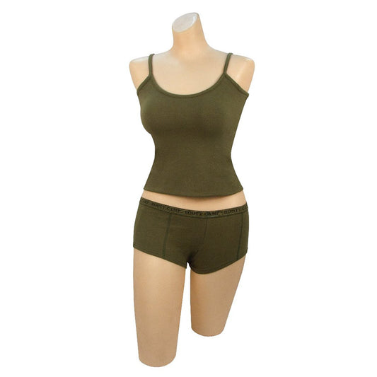 Olive Drab "Booty Camp" Booty Shorts & Tank Top - Tactical Choice Plus