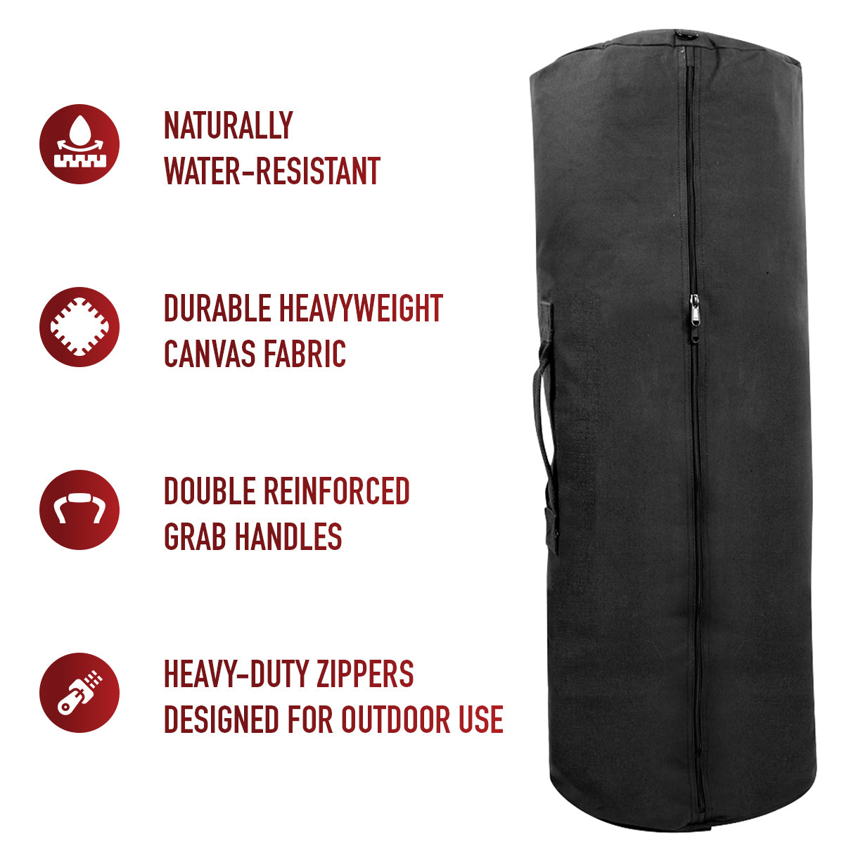 Canvas Duffle Bag with Side Zipper