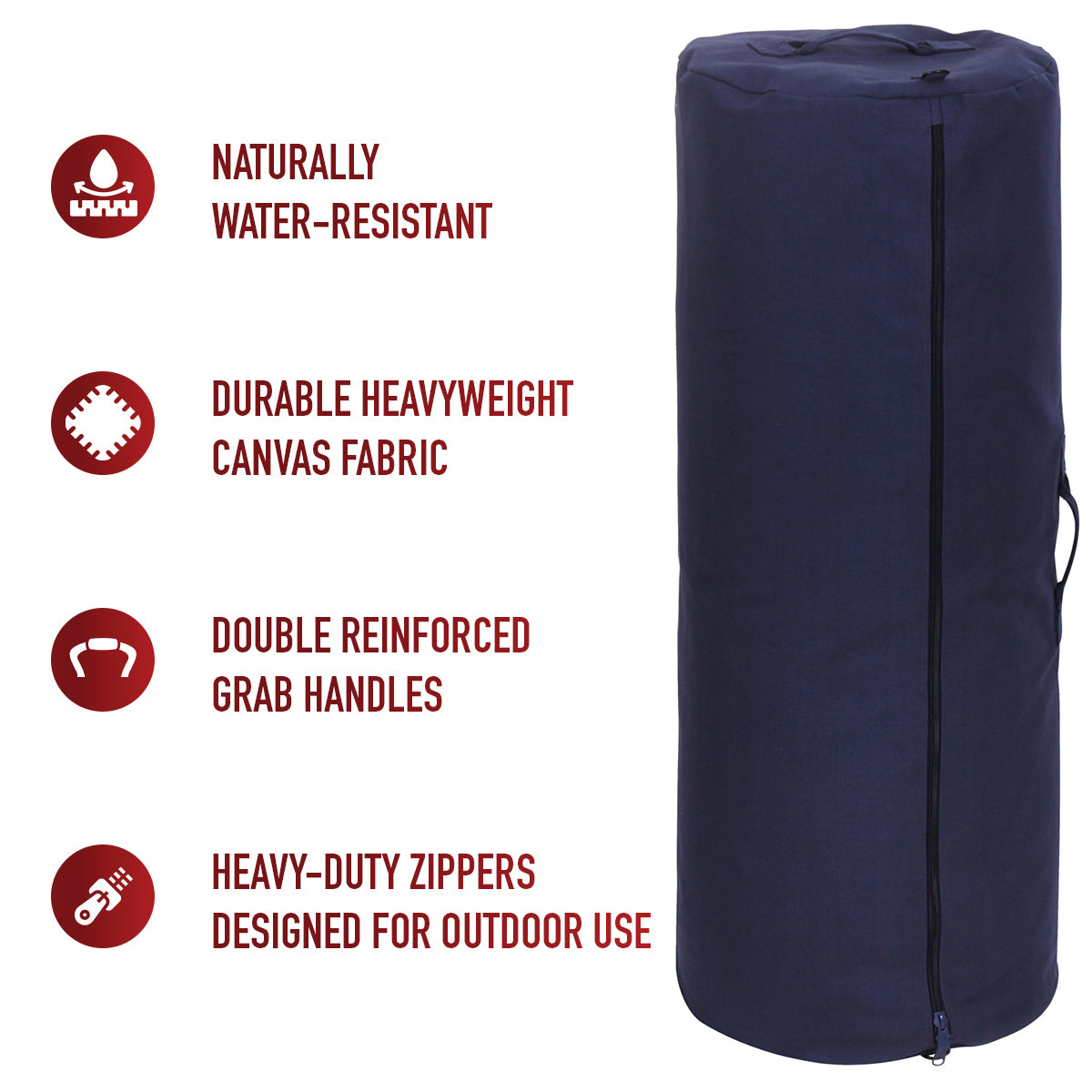 Canvas Duffle Bag with Side Zipper