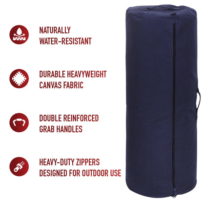Canvas Duffle Bag with Side Zipper