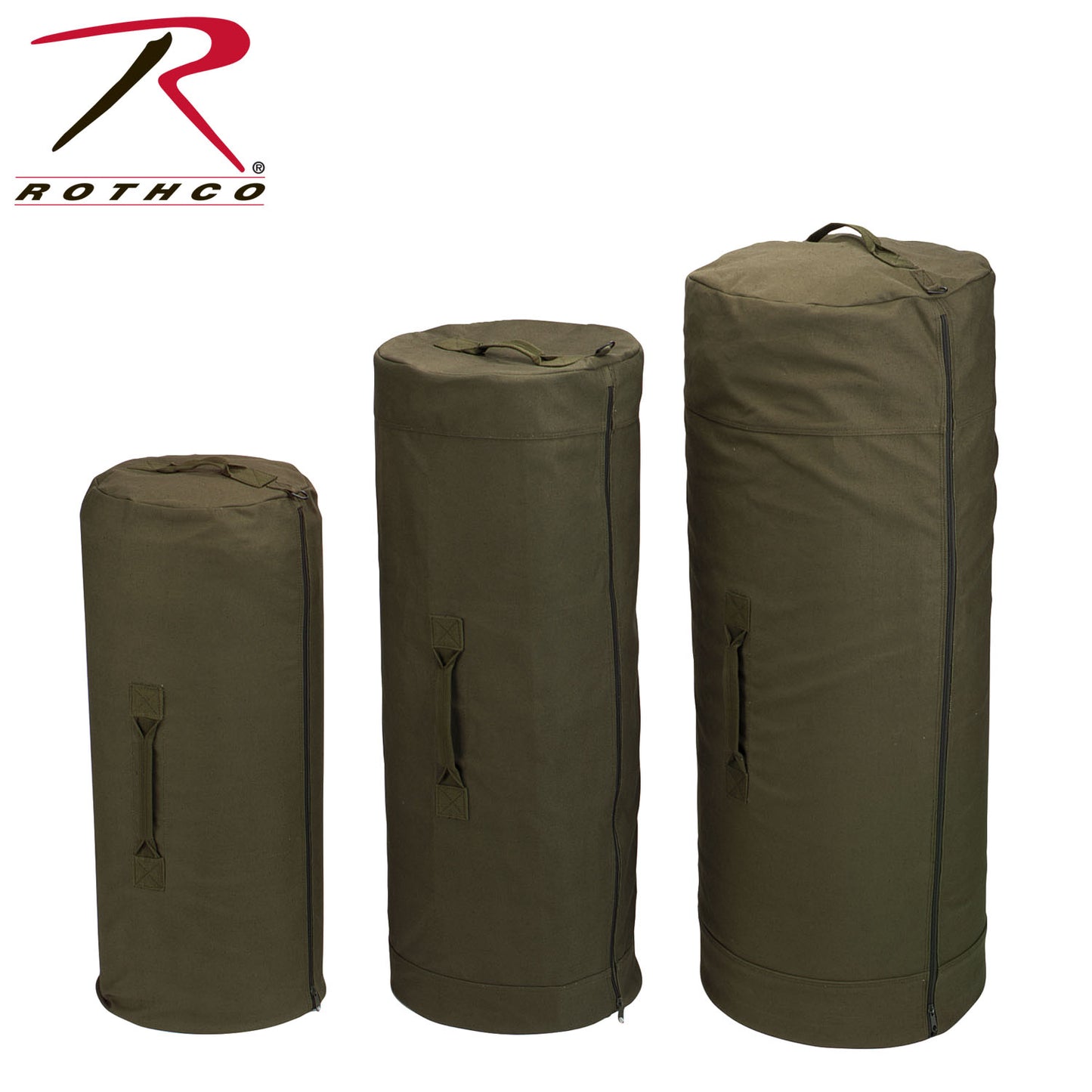 Canvas Duffle Bag with Side Zipper