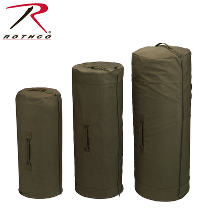 Canvas Duffle Bag with Side Zipper