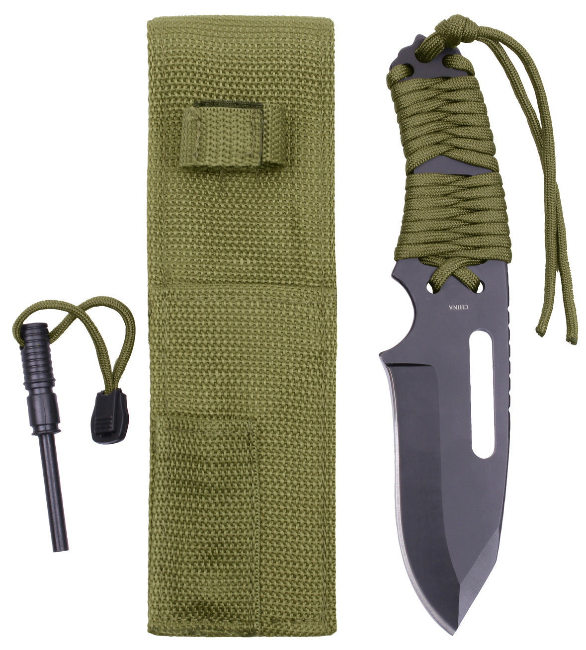 Rothco Large Paracord Knife With Fire Starter - Tactical Choice Plus