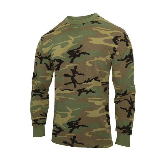 Rothco Long Sleeve Vintage T-Shirt - Woodland Camo - Tactical Choice Plus