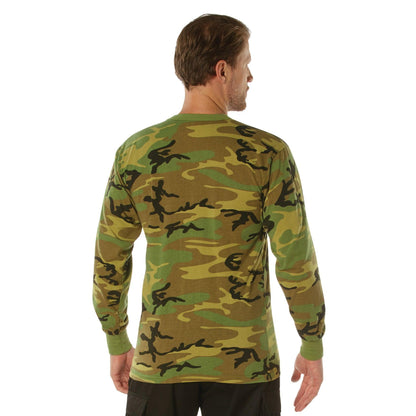 Rothco Long Sleeve Vintage T-Shirt - Woodland Camo - Tactical Choice Plus
