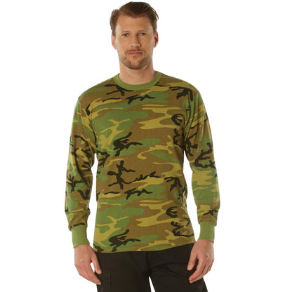 Rothco Long Sleeve Vintage T-Shirt - Woodland Camo - Tactical Choice Plus