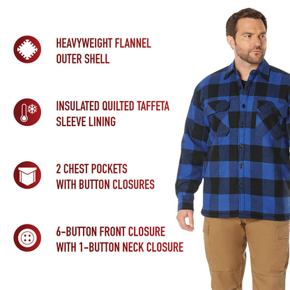 Extra Heavyweight Buffalo Plaid Sherpa Lined Flannel Shirts