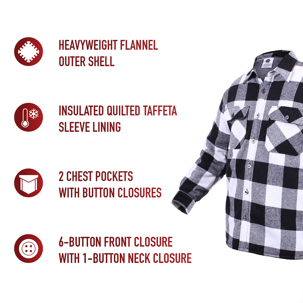 Extra Heavyweight Buffalo Plaid Sherpa Lined Flannel Shirts