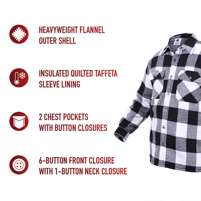 Extra Heavyweight Buffalo Plaid Sherpa Lined Flannel Shirts