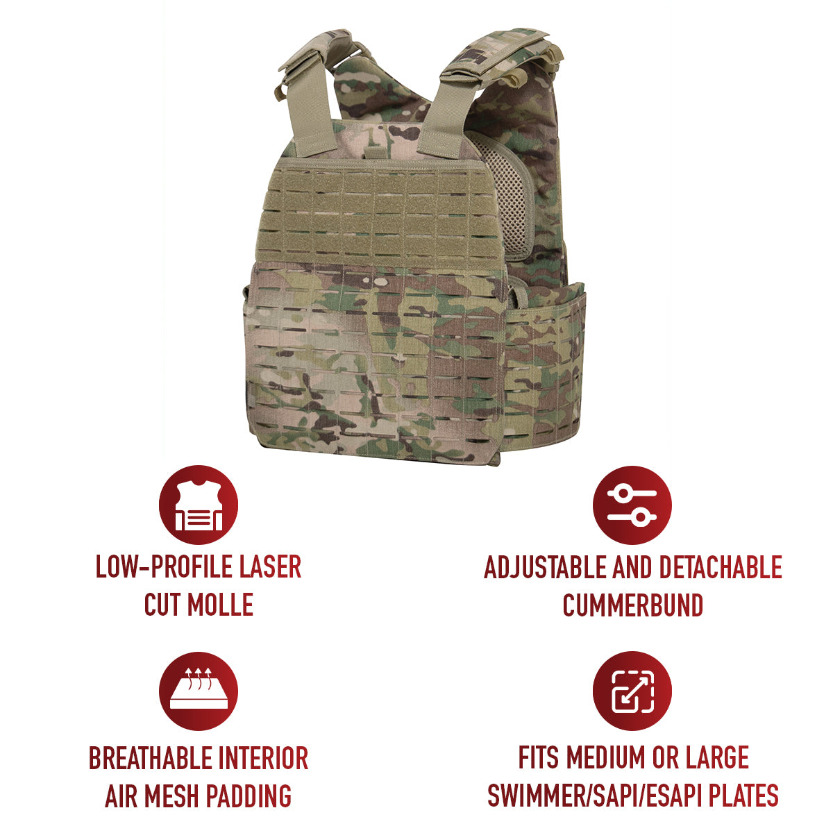 Laser Cut MOLLE Plate Carrier Vest