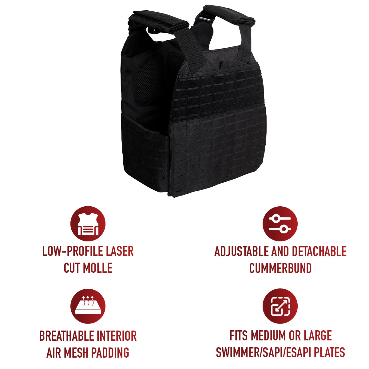 Laser Cut MOLLE Plate Carrier Vest