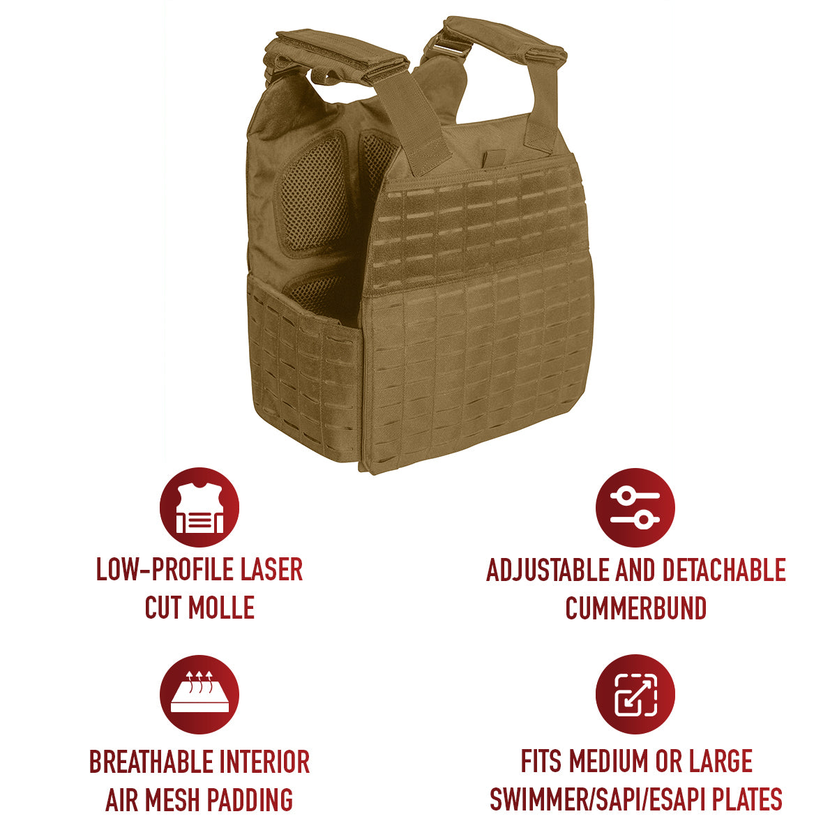 Laser Cut MOLLE Plate Carrier Vest