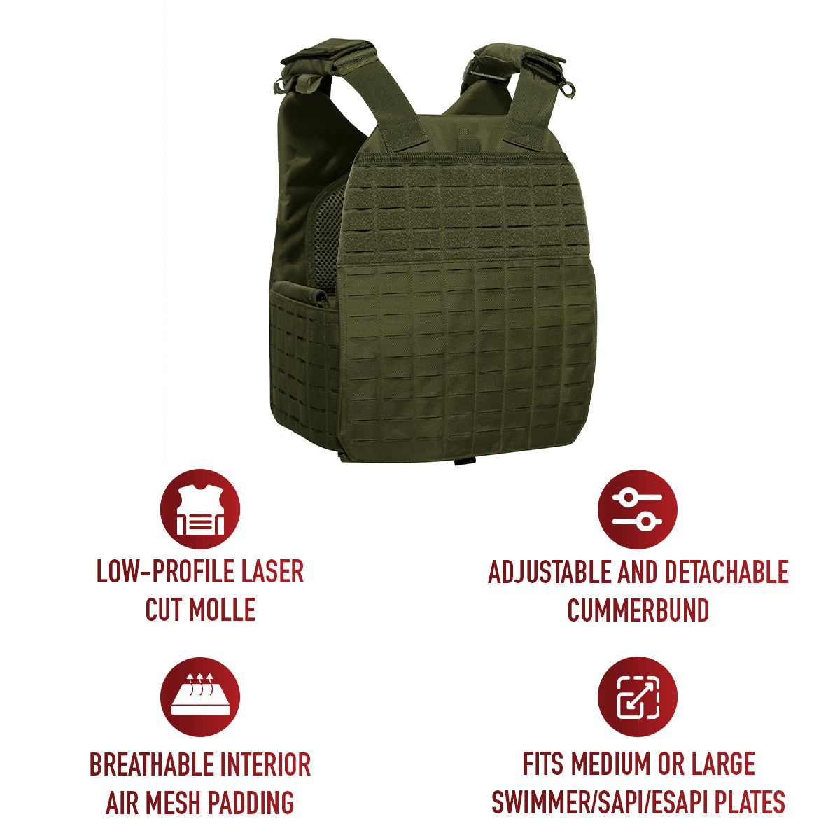 Laser Cut MOLLE Plate Carrier Vest