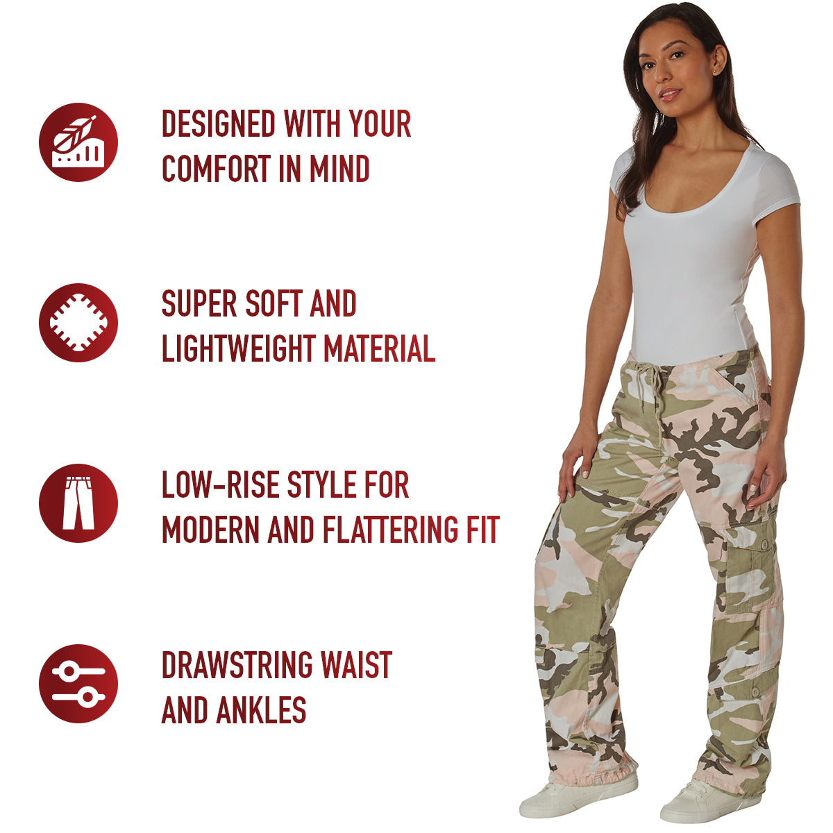 Women's Camo Vintage Paratrooper Fatigue Pants