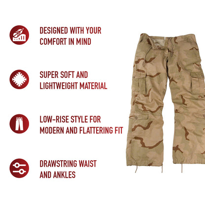 Women's Camo Vintage Paratrooper Fatigue Pants